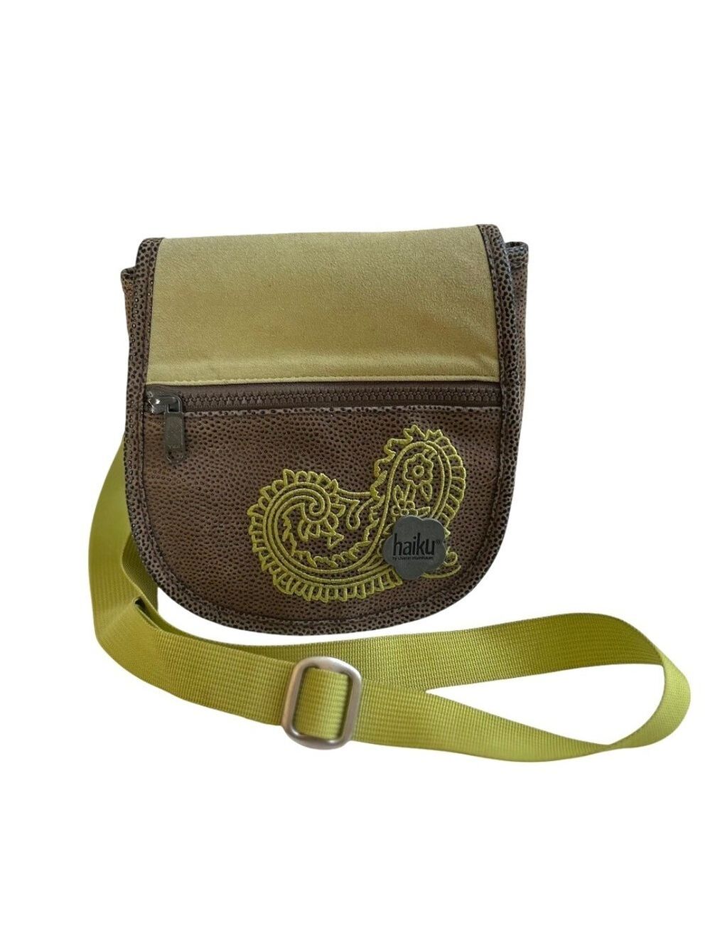 Haiku Faux Suede Crossbody Bag Designed by Sharon Eisenhauer EUC